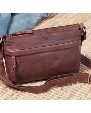 Elegant Brun Corium Crossbody Taske på Udsalg
