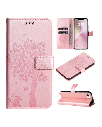iPhone 16e Butterfly Læder Etui med Pung – Elegant Beskyttelse