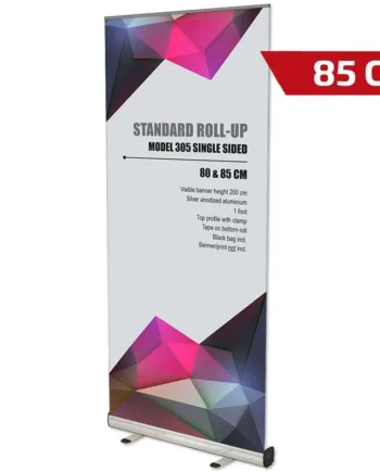 Elegant Sølv Roll-Up Kassette til Events og Kampagner