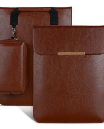 Elegant Mørkebrun Kunstlæder Sleeve til MacBook - Beskyttelse
