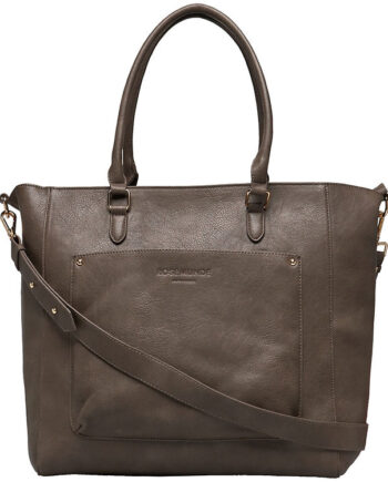Elegant Rosmunde Shopper Clutch i Taupe og Guld - Must-Have!