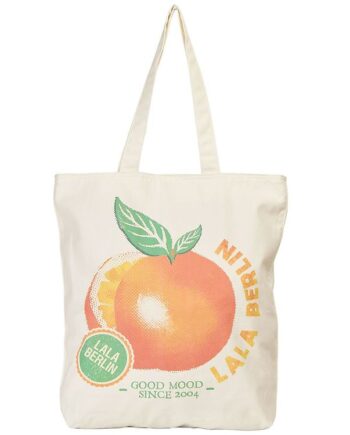 Hvid Lala Berlin Shopper Mia Fresh Orange – Black Friday Tilbud