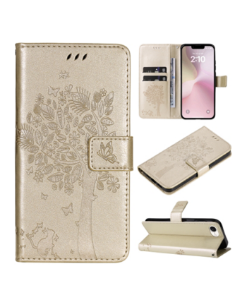 iPhone 16e Butterfly Læder Etui med Pung - Elegant Beskyttelse