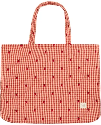 Flöss Molly Quiltet Taske i Berry Gingham - Økologisk Stil