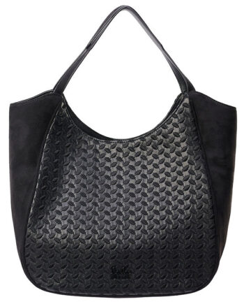 Elegant Sort Broderet Shopper Taske fra Lala Berlin