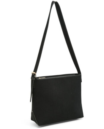 Elegant Sort Dame Taske med Hvid Syning – Must-Have!