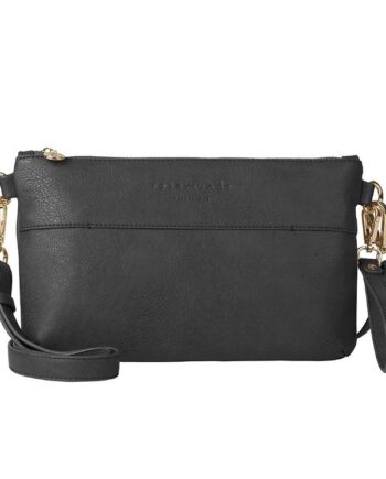 Elegant Sort Rosemunde Clutch med Guld Detaljer - Tilbud!