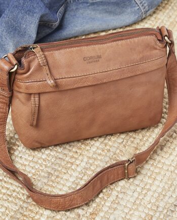 Cognac Læder Corium Crossbody Taske – Fantastisk Tilbud!