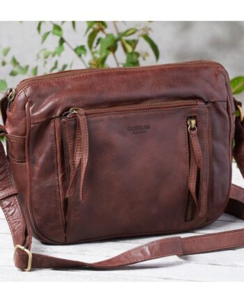Elegant Brun Læder Crossbody Taske - Stilfuld og Praktisk