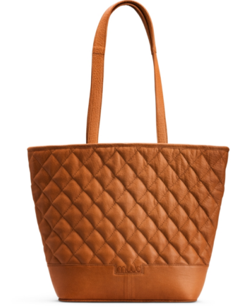 Elegant Whisky Læder Shopper til Stilbevidste Kvinder