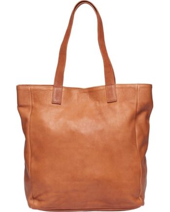 Cognac Skind Shopper Taske fra Tim & Simonsen – Udsalg!