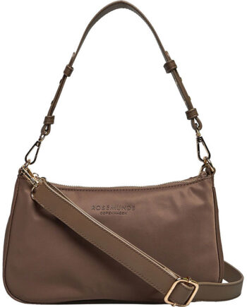 Elegant Taupe Rosemunde Taske med Guld Detaljer