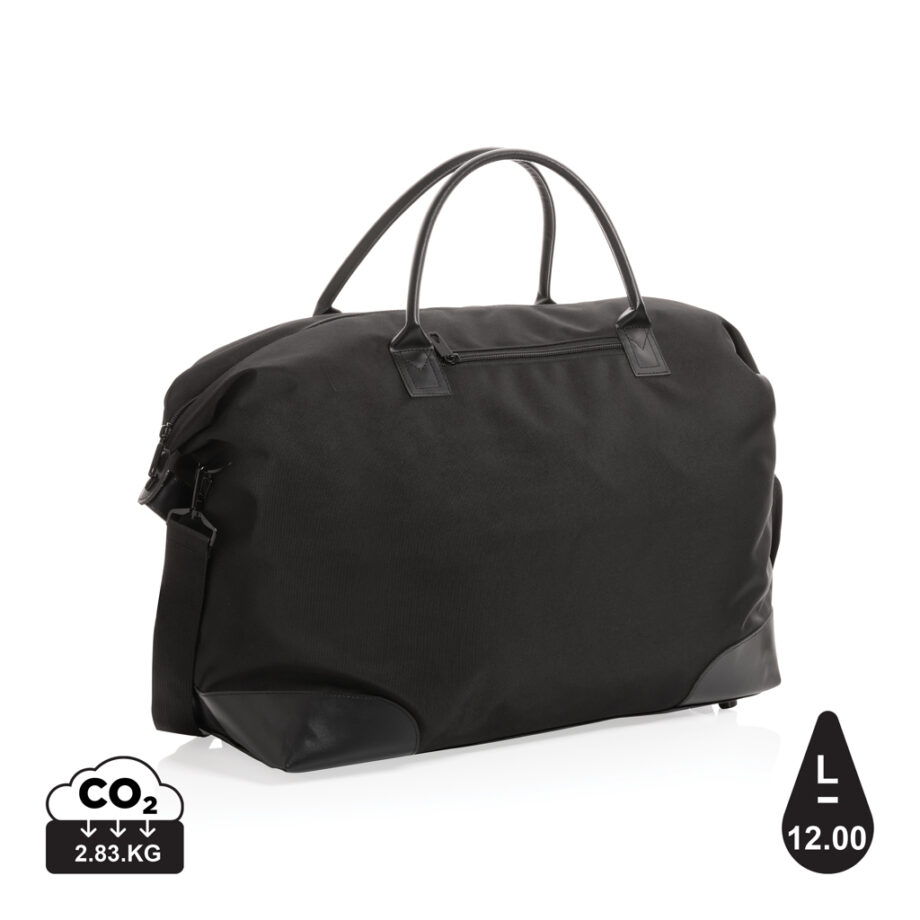 Sort Weekendtaske i 1200D RPET – Perfekt til Promovering