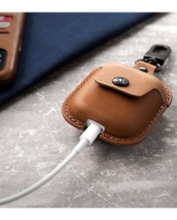 Twelve South Airsnap Taske Til Trådløse Øretelefoner Ægte Læder Cognac For Apple Airpods Generation Generation - Twelve South Tasker  - 0811370022093
