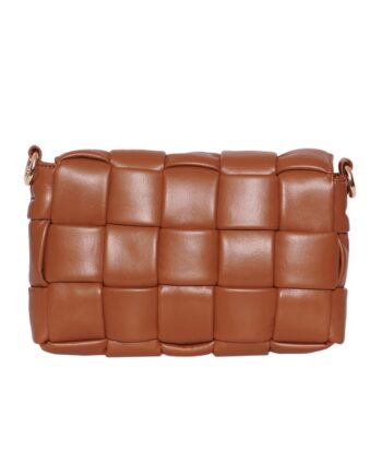 Beige Noella Brick Taske i Cognac - Klassisk og Elegant