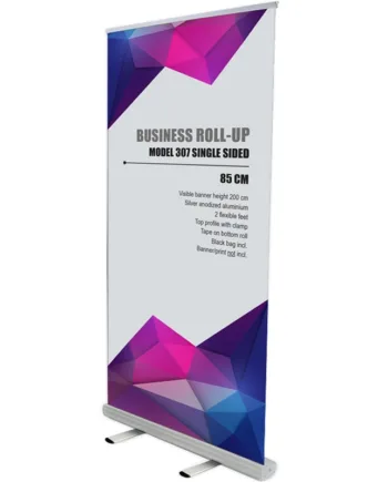 Sølv Roll-Up Banner med Taske – Perfekt til Præsentationer