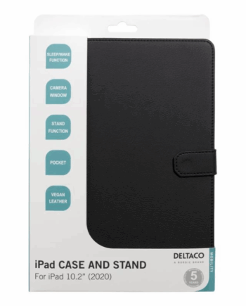 Elegant sort iPad-cover i vegansk læder med magnetlås
