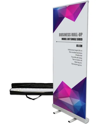 Business Roll Enkeltsidet Alu Sølv Inkl Taske Med Lang Lynlås Bannerprint - Tasker