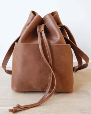Strikketaske Crossover Taske Læder Kandy Brun - Micmic Tasker