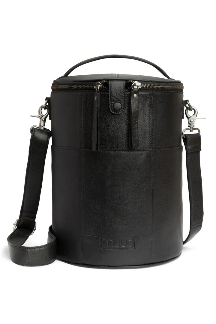 Sort Strikketaske Strikkeopbevaring Muud Læder Taske Saturn 2530r9 - Tasker - 5714331002880