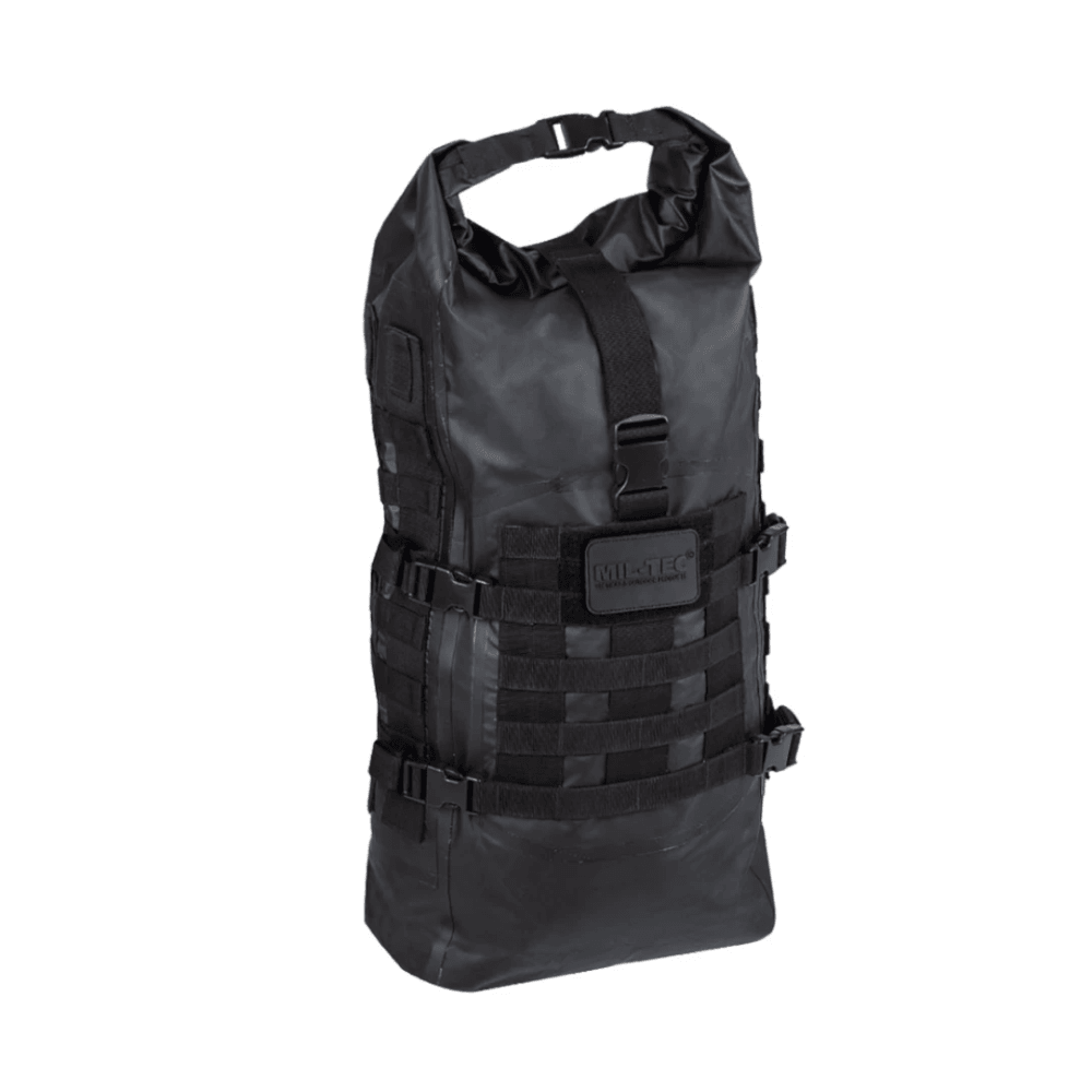 Sort Vandtæt Taske Black Tactical Backpack Seals Dry Bag - Mil-tec Tasker - 4046872398025
