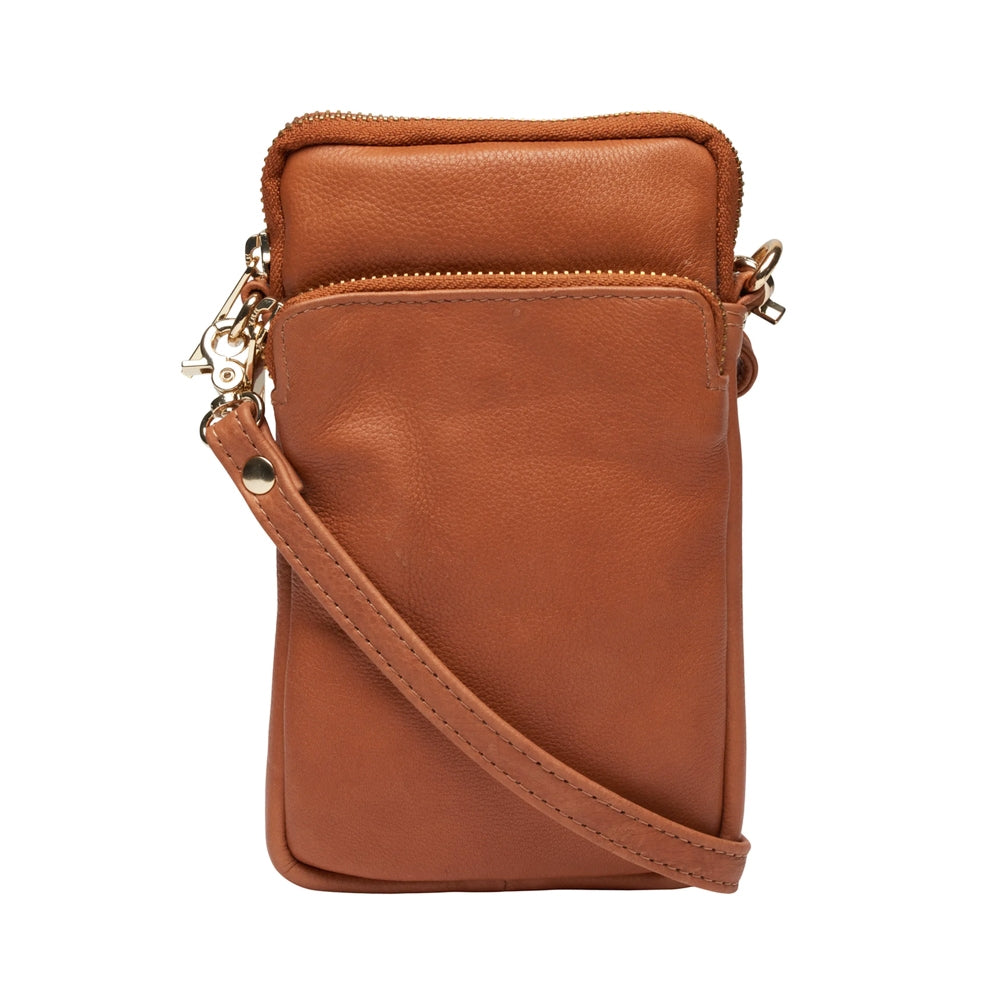 Cognac Tim & Simonsen Betty Mobil Taske Guld - Tasker - 5714818059284